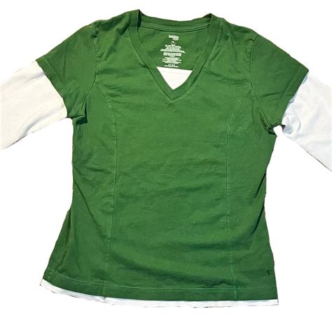 Danskin Women's Green and White Shirt | Depop