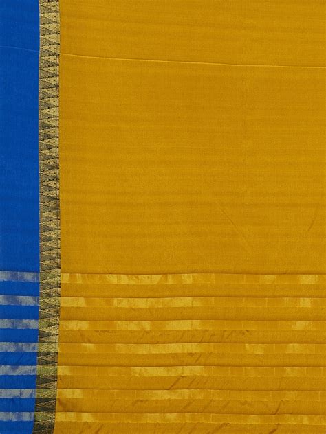 Ishin Poly Silk Mustard Yellow Woven Women's Saree/Sari