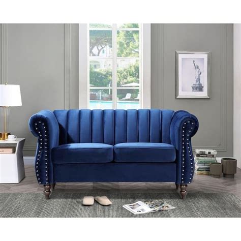 Woodspace Dukan Solid Wood 58'' inch Scrolled Arm Sofa' Two Seater Sofa ...