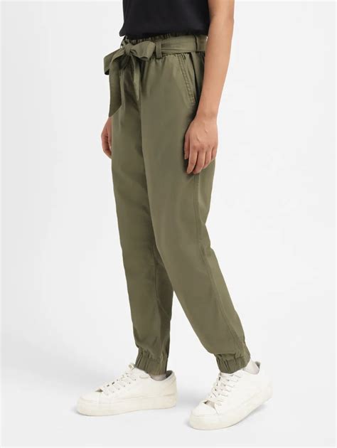 Women's High Rise Olive Regular Fit Joggers – Levis India Store