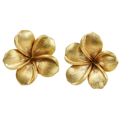 jade Jagger Large Gold Flowers Earrings at 1stDibs | large gold flower ...