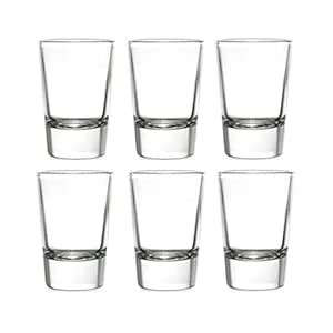 Buy Zanzer Heavy Base Clear Shot glass 2.25 Ounce 6 Pack Online at Low ...