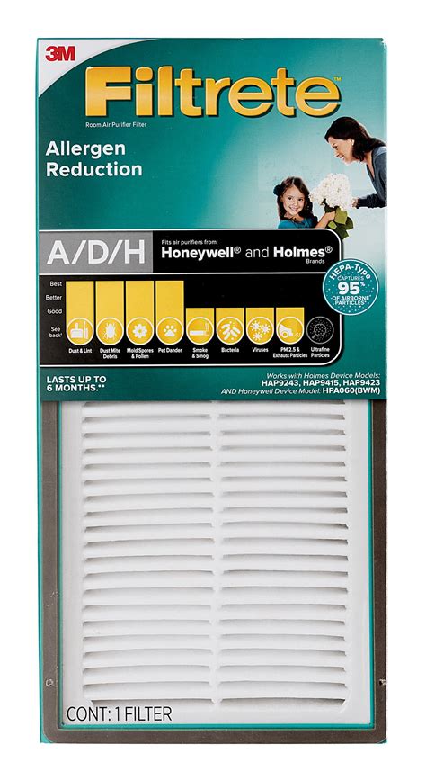 Filtrete by 3M Allergen Reduction HEPA-Type Air Purifier Filter ...