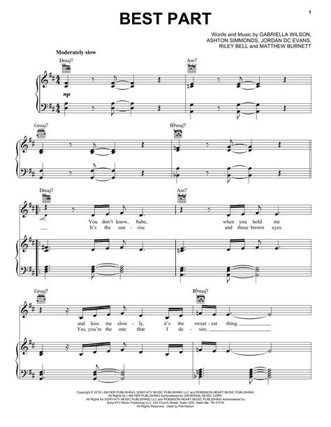 H.E.R. - Best Part (feat. Daniel Caesar) sheet music