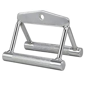 FITNESS MANIAC Barbell Deluxe Double D Handle Metal Handgrips Gym Bar ...