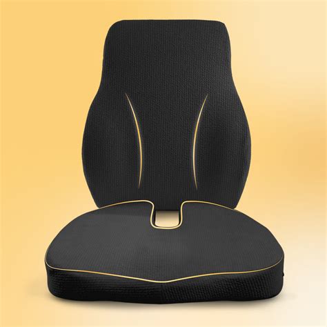 Chair Cushions Combo - Ergonomic Memory Foam Backrest & Seat Cushion ...