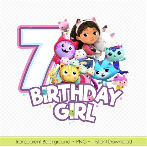 Gabby Dollhouse PNG, Gabby 7th Birthday Shirt - Printable Gabby ...
