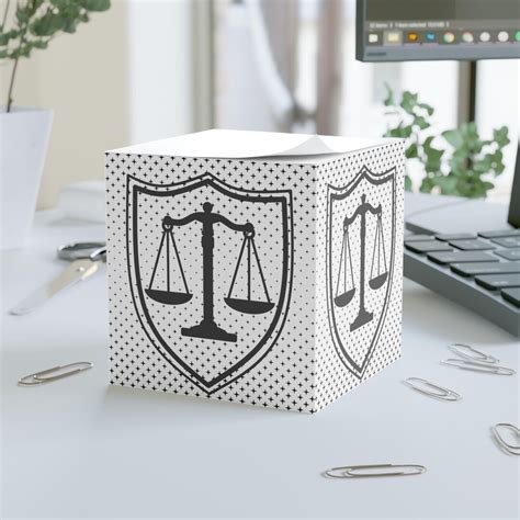 Scales of Justice Note Cube | Lawyer Desk Accessory, Legal Theme Sticky ...