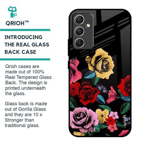 Floral Decorative Samsung Galaxy A34 5G Glass Back Cover - Flat 35% Off ...