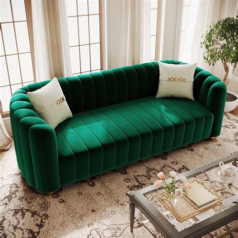 Emerald Green Velvet Couch