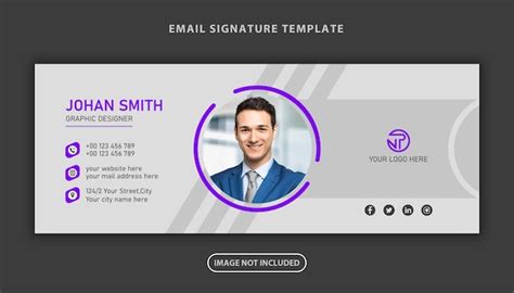 Email signature template and personal social media cover design ...