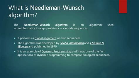 Needleman-wunch algorithm harshita | PPTX