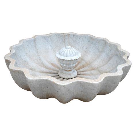 1990s Spanish "Alhambra" Hand Carved Macael White Marble Conch Floor ...