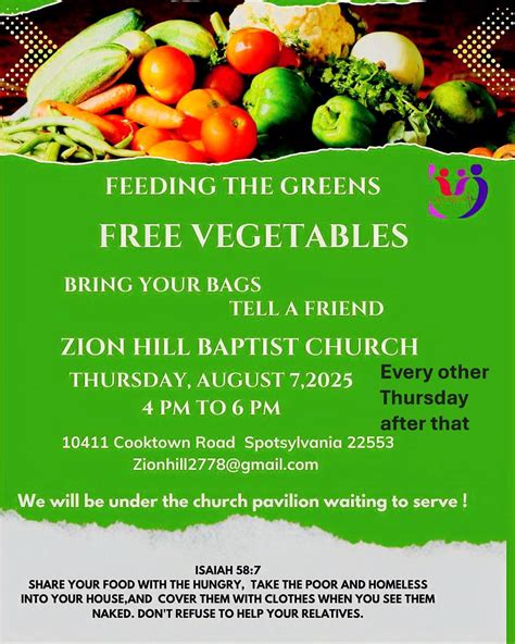 Feeding the Greens @ Zion Hill, 10411 Cooktown Rd, Spotsylvania, VA ...