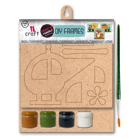 iCraft DIY Frame - Home Decor Art Kit for Kids - Helicopter
