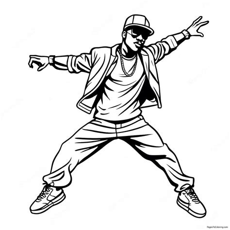 Retro Hip Hop Dancer Coloring Page (54603-44008)