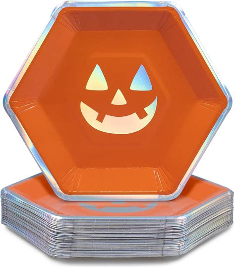 Amazon.com: Crazy Night 66 Pack Halloween Party Paper Plates,Pumpkin ...