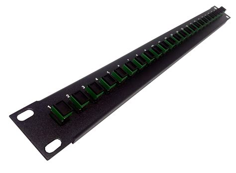 24 Port SC Fiber Patch Panel APC Singlemode (Green Couplers) (Loaded 1u ...