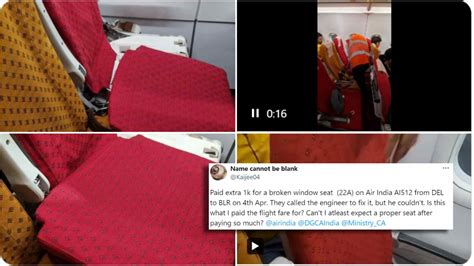 Passenger Slams Air India For Broken Window Seat Despite Paying Rs 1k ...