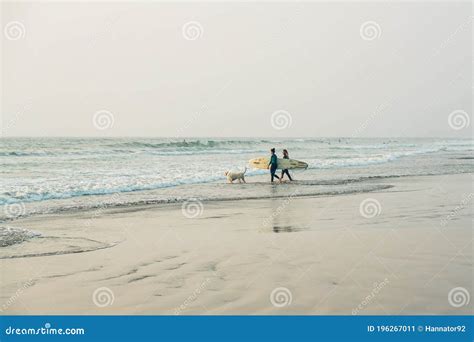 Surfing Girls with Their Surf Boards on the Beach, Morro Bay ...