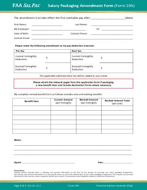 Fillable Online Form 10A - Amendment Form (FN) v2.1 Fax Email Print ...