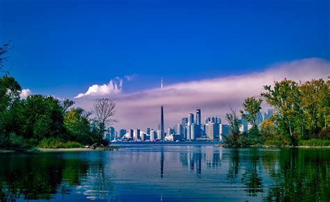 Skyline of Toronto from across the lake in Ontario, Canada image - Free ...