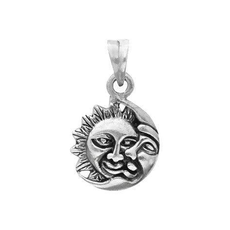 Surya Chandra Mukhi Pendant with Chain in Pure Silver