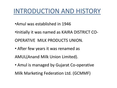 A PRESENTATION ON COMPANY PROFILE OF AMUL INDIA BY NISCHAL CHOUDHARY | PPTX