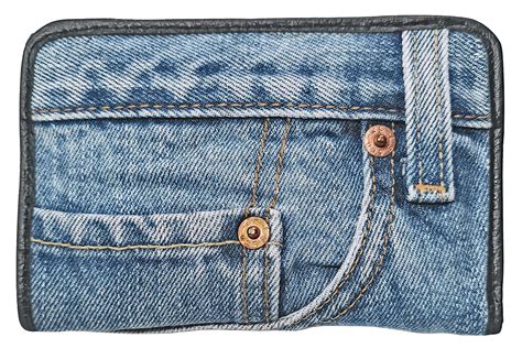 Buy Bijoux de Ja Upcycling Blue Denim Bifold Money Zip Coin Card Holder ...