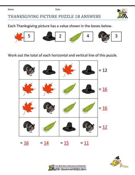 Image result for Thanksgiving Math Puzzles