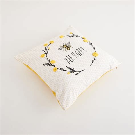 Buy Get The Look Honey Bee Embroidered Cushion Cover - Set of 2 - 40 x ...