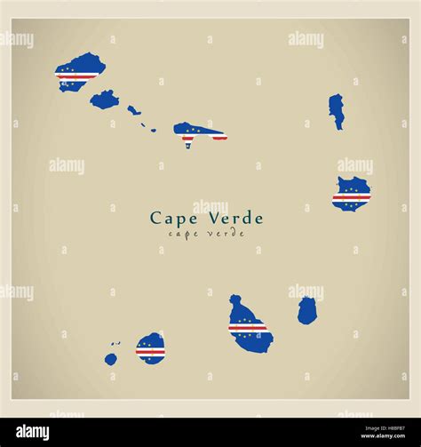Map Cape Verde Flag