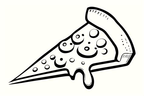 Hand Drawn Pizza Slice Vector Graphic by MicroTee · Creative Fabrica