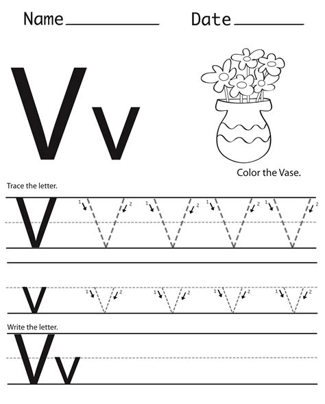 Letter V Worksheets