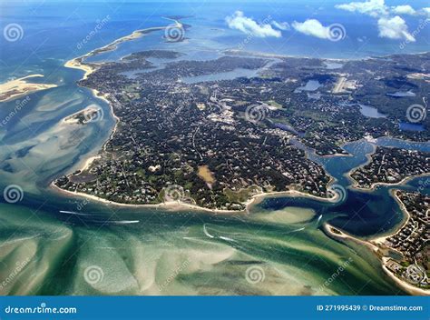 Aerial at Chatham, Cape Cod Showing Pleasant Bay, Strong Island, and ...
