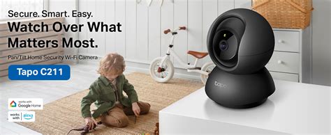 Tapo C211 2K 3MP Pan/Tilt Indoor Wireless Security Camera Black