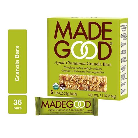 Made Good Granola Bars, Apple Cinnamon, 5oz (Pack of 6 - 36 bars Total ...