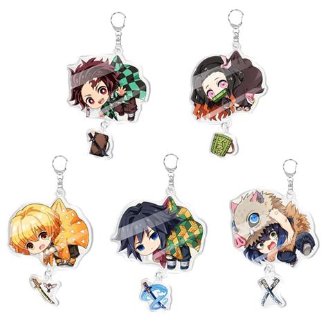Careflection Demon Slayer: Kimetsu no Yaiba Anime Keychain Keyring ...