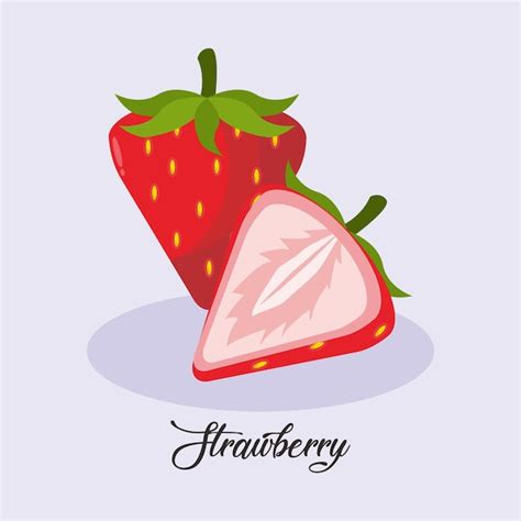 Uma foto de um morango com a palavra morango | Vetor Premium