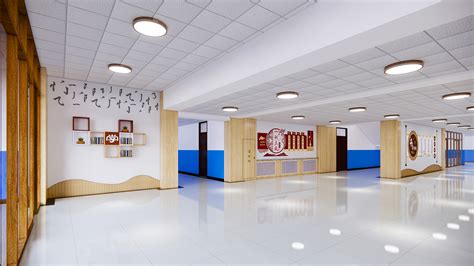 小学教学楼大厅|三维|建筑/空间|墨梅创意 - 原创作品 - 站酷 (ZCOOL)