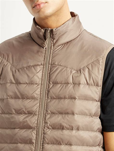 Men's Quilted Taupe Slim Fit Puffer Jacket – Levis India Store