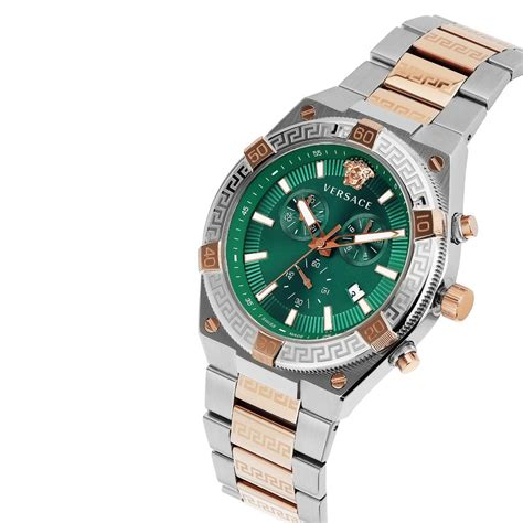 Buy Versace Men V-Sporty Greca Green Round Dial Analog Watch ...