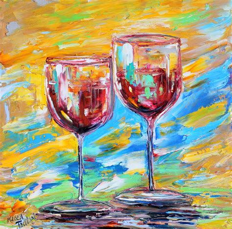 Wine for Two Canvas Print: Modern Impressionism by Karen Tarlton