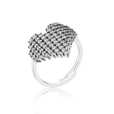 Buy Sparkling Heart Ring White Online | TALISMAN