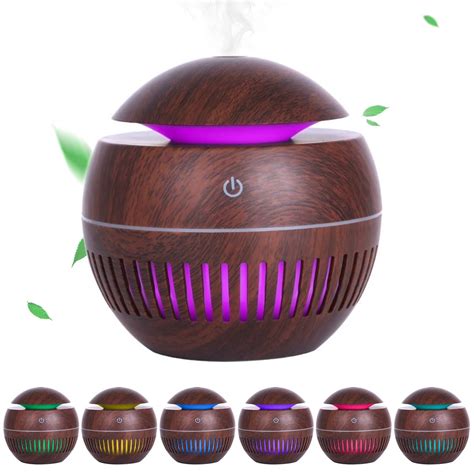 HANNEA® Humidifier for Room Wood Moisture 130ML Mist Aroma Air Diffuser ...