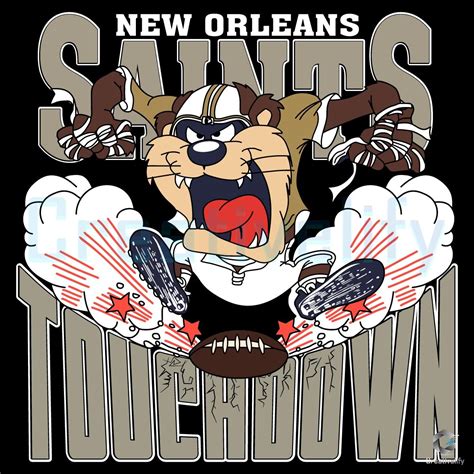 Looney Tunes New Orleans Saints Mascot Touchdown Nfl Png - CreativeLify
