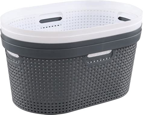 Amazon.com: Quickquick Large Plastic Dirty Clothes Baskets with Cut-Out ...