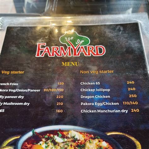 Menu at Farmyard Restaurant, Adimali