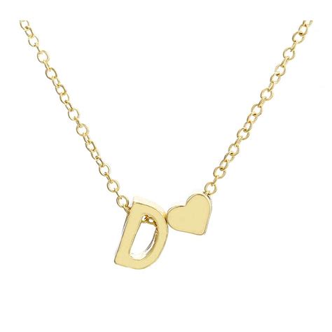 ARZONAI Gorgeous Alphabet 'D' & Tiny Heart Pendant Locket Chain ...