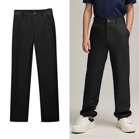 Children Uniforms for Boys Straight Dress Pants Stretch Slim Classroom ...